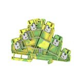 Multi-tier PE terminal, SNAP IN, Green/yellow, 2.5 mm², 800 V, Number 