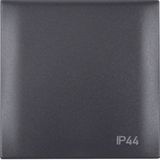 Integro Flow-Frame 1-Gang with Hinged Cover, Imprint IP44, Anthracite 