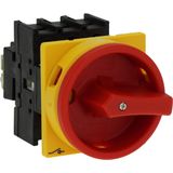 Main Switch P1 40A Flush 3P Red/Yellow