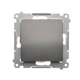 Single switch, (module), 10AX, quick connection, anthracite, metalic