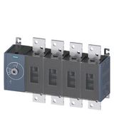 Switch disconnector 1600 A, Size 5, 4-pole Front operating mechanism center Basic unit without handle