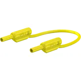 Measuring lead with (2 mm plug, spring-loaded, straight) to (2 mm plug, spring-loaded, straight), 0.3 m, yellow, PVC, 0.5 mm², CAT II, 65.9179-03024