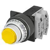 Push-button without guard, yellow N.O.+N.C.