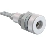 2 mm socket, flat plug connection, mounting Ø 6.4 mm, white, 23.0060-29