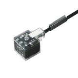 Valve cable (assembled), One end without connector - valve plug, Design A (18 mm), Cable length: 3 m, PVC, black