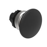 Mushroom head pushbutton actuator Ø22mm Platinum series chromed plastic, spring return, Ø40mm. Black