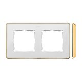 Double frame, white, gold base