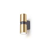 MANO wall brushed brass/black 230V LED GU10 2x8W IP54
