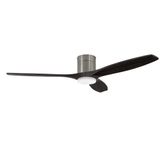 Fan Stem Evo ø1320mm Tube Satin Nickel with Black Blades Black