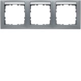 Frame 3gang hor., lab. field, S.1, al. matt