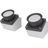 Single sloped modules for two-hand control panel, grey, aluminium