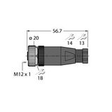 Field-Wireable Connector Female Connector M12 × 1, Straight   BM8151-0