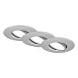 LED recessed spots, set of 3, IP65, chrome-matt, 3xLED-platine/4,9W