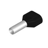 Wire-end ferrule, Twin wire-end ferrule, 20 mm, 12 mm, black