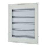 BF-UT-5/165-G-C Complete flush-mounted flat distribution board with window, grey, 33 SU per row, 5 rows, type C
