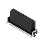PCB plug-in connector, female header, SMD solder connection, Pitch in mm (P): 1.27 mm, Number of poles: 26, 180°, Tape