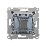 IP44 single socket outlet without frame seal - transparent flap, 16A, white