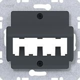 Central plate for 3 MINI-COM modules, A.x/C.x/S.x/B.x/Q.x/K.x, anthracite.