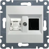Mixed double socket RJ11/RJ45-white