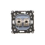 Cover for single socket outlet with earthing IP44 - transparent flap, cream white/electro white