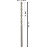 Metal drill bits HSS-G, DIN 338 2,6 x 30 x 57 mm 10 pcs.