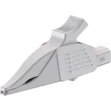 Alligator clip, white, max. 30 mm, L 92 mm, CAT III, socket 4 mm, 66.9575-29