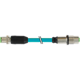 M12 female recept. / M12 male 0° X-cod. TPE SF/UTP CAT6a bu 7m