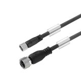 Sensor-actuator Cable, M8 / M12, Number of poles: 3, 0.5 m, Female soc