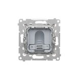 R-TV-DATA socket, atten.: 10dB, Silver matt, metalic