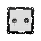 RTV final aerial socket for pass-through socket, module, light gray matt