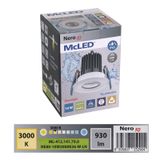 LED ceiling light Nero 10, 10W, 3000K, 36°, IP65