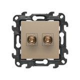 Loudspeaker socket, (module), Simon 24, IP20, champagne matt