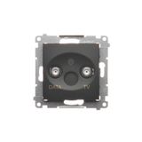 TV-DATA aerial socket, atten.: 5dB, black matt