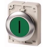 M30I-FDR-G-X1 Pushbutton, RMQ-Titan, flat, maintained, green, inscribed, Front ring stainless steel