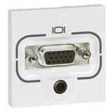 HD15 + 3.5mm Jack socket Arteor - screw terminal connection - 1 module - white