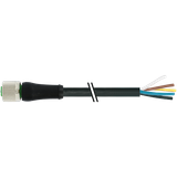 M12 Power S-coded female 0° with cable TPE 4xAWG 14 bk 20m
