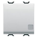 ELECTRONIC SOFT-CLICK PUSH-BUTTON - BACKLIT WITH REPL. NEUTRAL LENS - FOR BUS CONTACTS INTERF. - 1P NO POT.-FREE - 2 MODULES - SATIN WHITE -CHORUSMART