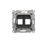 Single socket outlet with earthing, satin, metallized, 16A
