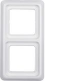 Frame 2gang, sealing, splash-proteced flush-mtd IP44, p. white glossy