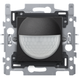 Motion detector, 230 V, 8 m, 180°, wall detector, for flush-mounting box, piano black coated