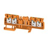 Test-disconnect terminal, SNAP IN, orange, 2.5 mm², 20 A, 500 V, Numbe