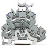 Double-deck terminal block Shield/through terminal block 2.5 mm² gray