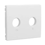 COV PLATE F/R-TV SOCK MULTIBRAND 2 OUTP IVORY