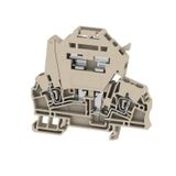 Z-series, Fuse terminal, Rated cross-section: 2.5 mm², Tension-clamp connection, dark beige, Direct mounting