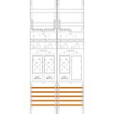 Meter field E16ER6DS, 2 fields, H=1050mm, 3-eHZ with DS, 1 Res. (E16ER6DS)