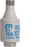 Fuse-link DII E27 16A 500V, tripping characteristic Super fast, with i