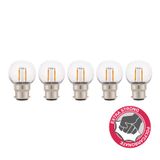 EcoPack 5pcs LED FIL Safe G45 B22d 2W 2700K PC CL