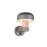 Fraser wall lamp E27 anthracite/wood motion sensor