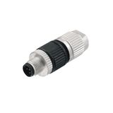 Field attachable connector, M12