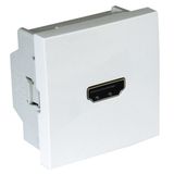 HDMI SOCKET W/SCREW CONNECT - 2 MOD WHITE